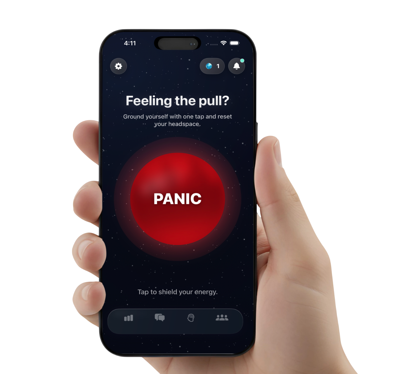 Ura app — tap PANIC to start your intervention